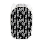 Watercolor Welder Pattern Print Mesh Laundry Hamper