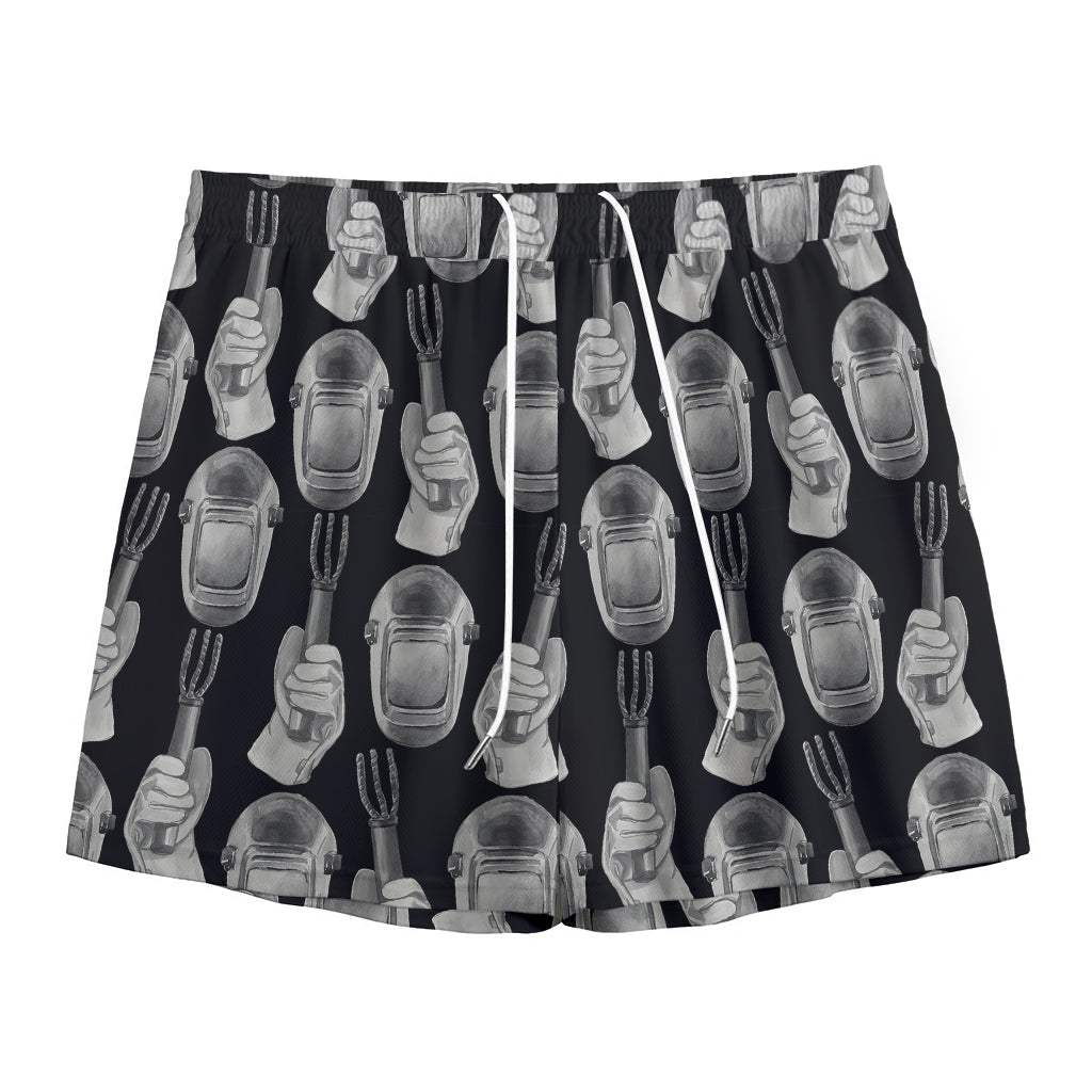 Watercolor Welder Pattern Print Mesh Shorts