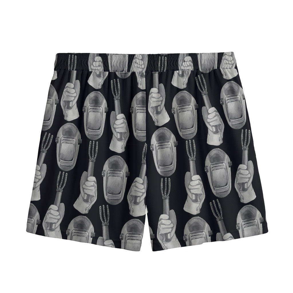 Watercolor Welder Pattern Print Mesh Shorts