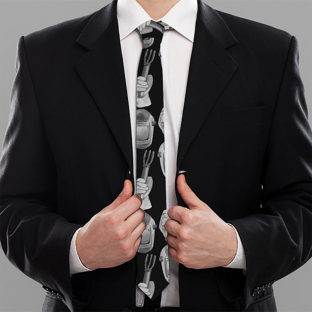 Watercolor Welder Pattern Print Necktie