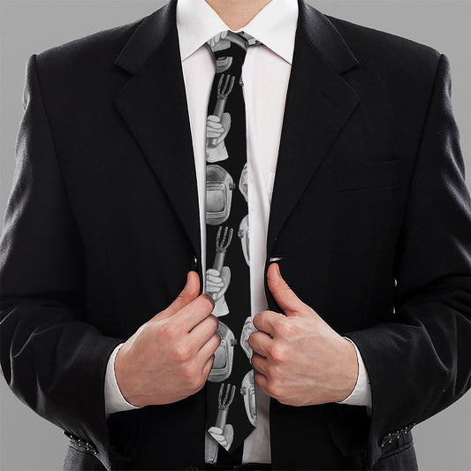 Watercolor Welder Pattern Print Necktie