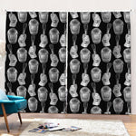 Watercolor Welder Pattern Print Pencil Pleat Curtains