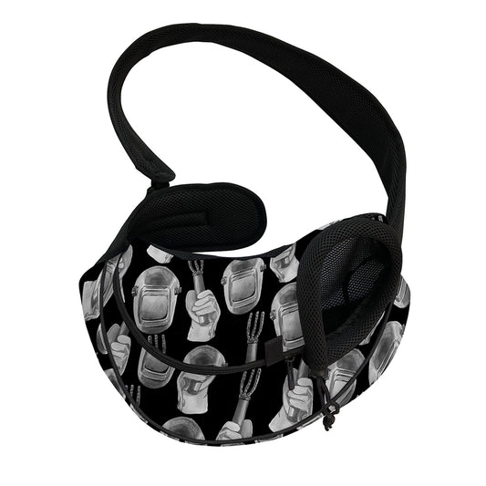 Watercolor Welder Pattern Print Pet Sling Carrier