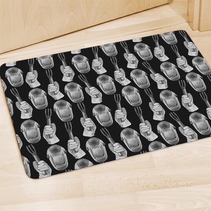 Watercolor Welder Pattern Print Polyester Doormat