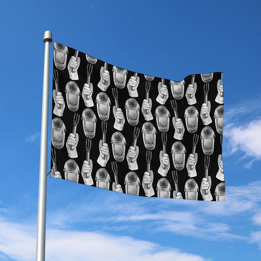 Watercolor Welder Pattern Print Polyester Flag