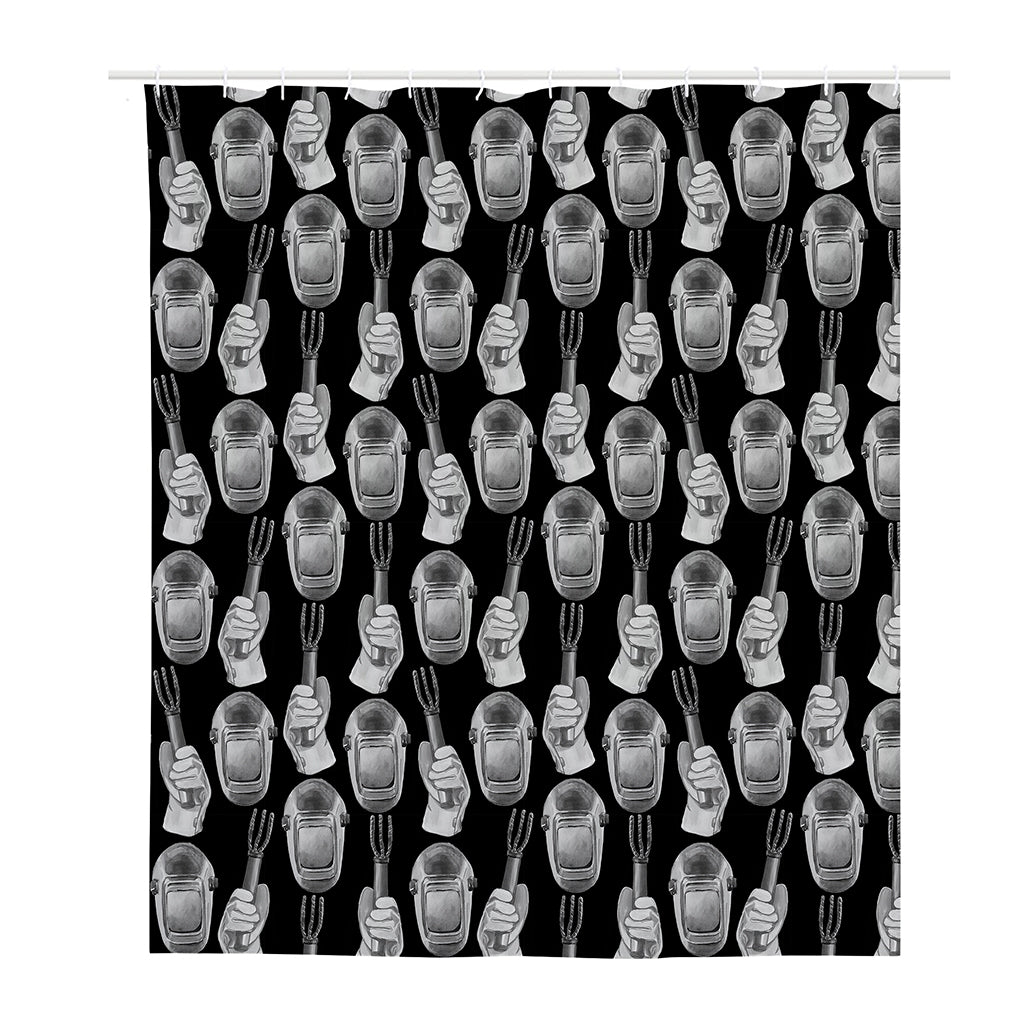 Watercolor Welder Pattern Print Polyester Shower Curtain
