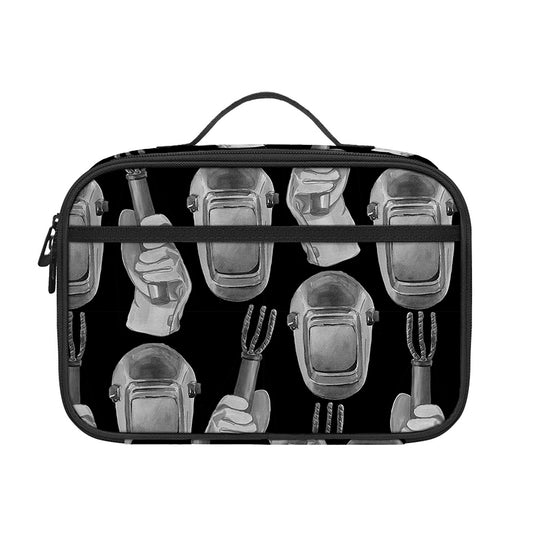 Watercolor Welder Pattern Print Portable Lunch Bag
