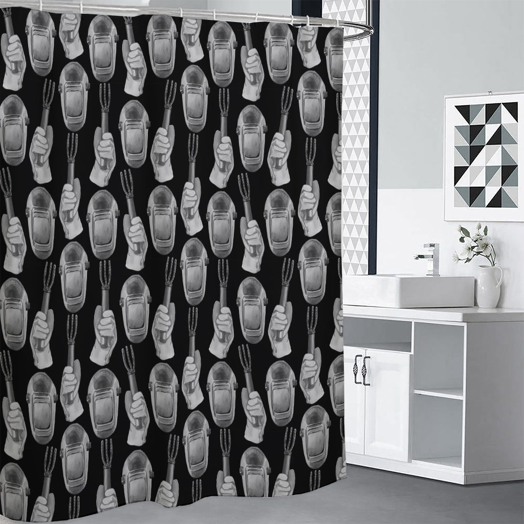 Watercolor Welder Pattern Print Premium Shower Curtain
