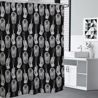 Watercolor Welder Pattern Print Premium Shower Curtain