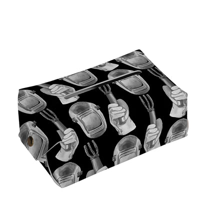 Watercolor Welder Pattern Print Rectangle Tissue Box Cover