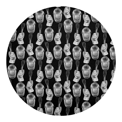 Watercolor Welder Pattern Print Round Blanket
