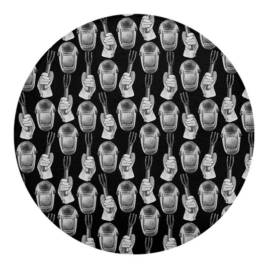 Watercolor Welder Pattern Print Round Blanket