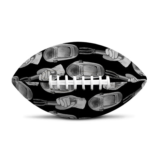 Watercolor Welder Pattern Print Rugby Ball