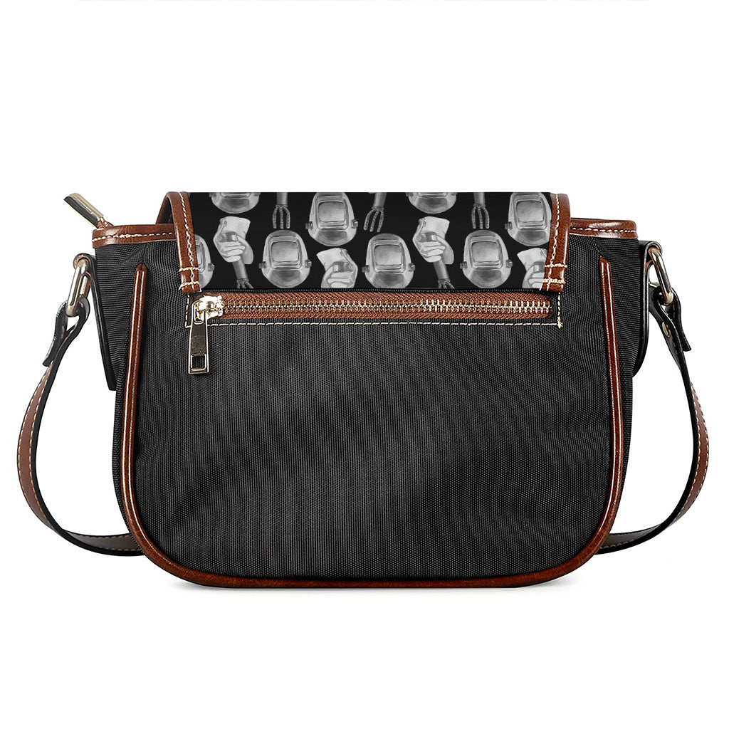 Watercolor Welder Pattern Print Saddle Bag