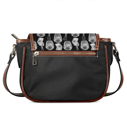 Watercolor Welder Pattern Print Saddle Bag
