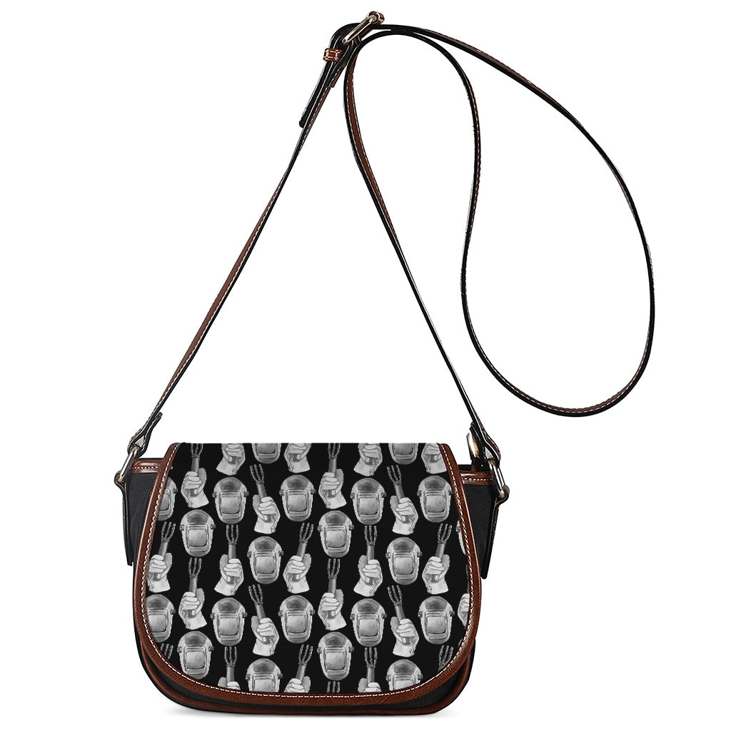 Watercolor Welder Pattern Print Saddle Bag