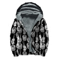 Watercolor Welder Pattern Print Sherpa Lined Zip Up Hoodie