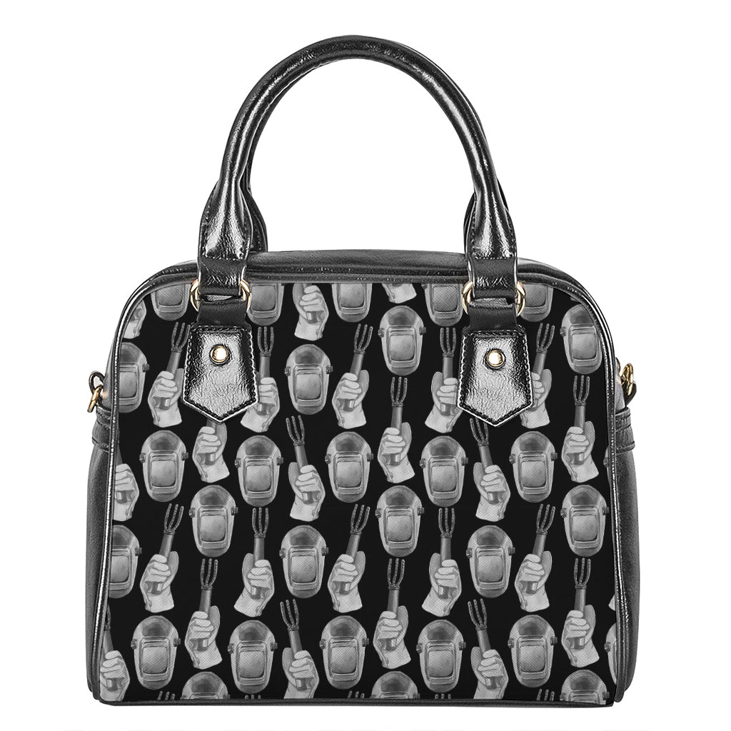 Watercolor Welder Pattern Print Shoulder Handbag