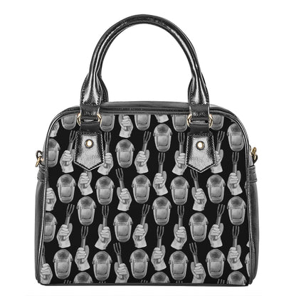 Watercolor Welder Pattern Print Shoulder Handbag
