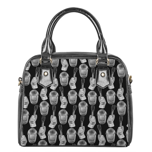 Watercolor Welder Pattern Print Shoulder Handbag