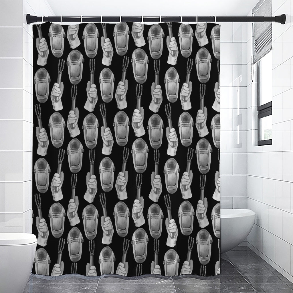 Watercolor Welder Pattern Print Shower Curtain