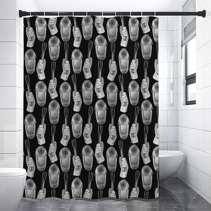 Watercolor Welder Pattern Print Shower Curtain