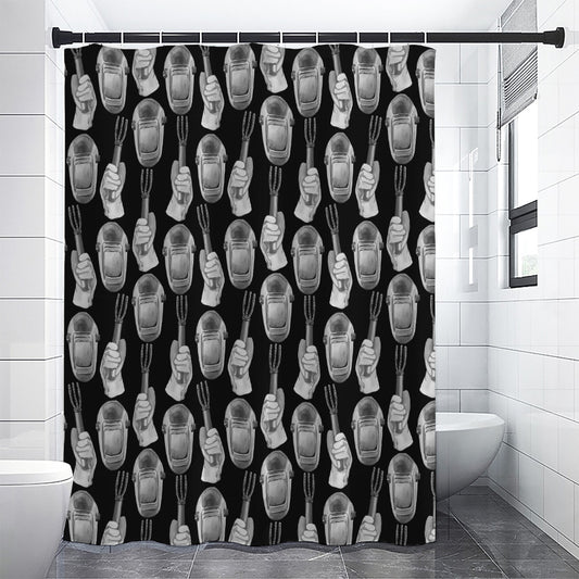Watercolor Welder Pattern Print Shower Curtain