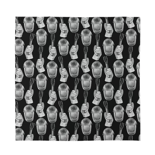 Watercolor Welder Pattern Print Silk Bandana