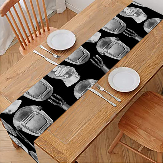 Watercolor Welder Pattern Print Table Runner