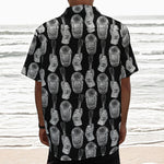 Watercolor Welder Pattern Print Textured Short Sleeve Shirt