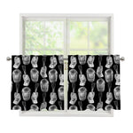 Watercolor Welder Pattern Print Tier Curtains