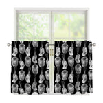 Watercolor Welder Pattern Print Tier Curtains