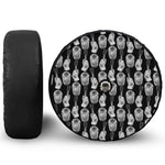 Watercolor Welder Pattern Print Tire Cover With Camera Hole