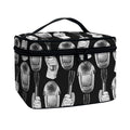 Watercolor Welder Pattern Print Travel Makeup Bag