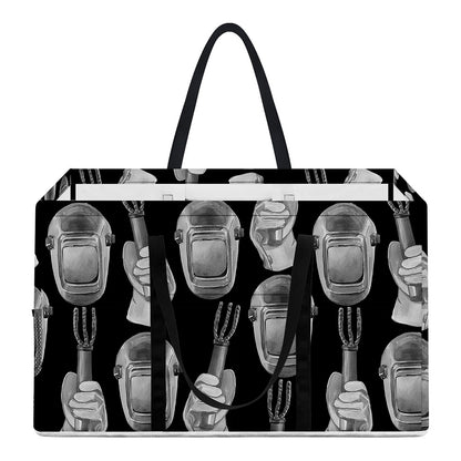 Watercolor Welder Pattern Print Utility Tote Bag