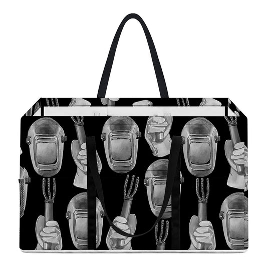 Watercolor Welder Pattern Print Utility Tote Bag