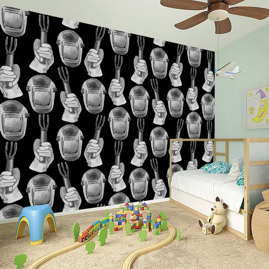 Watercolor Welder Pattern Print Wall Sticker
