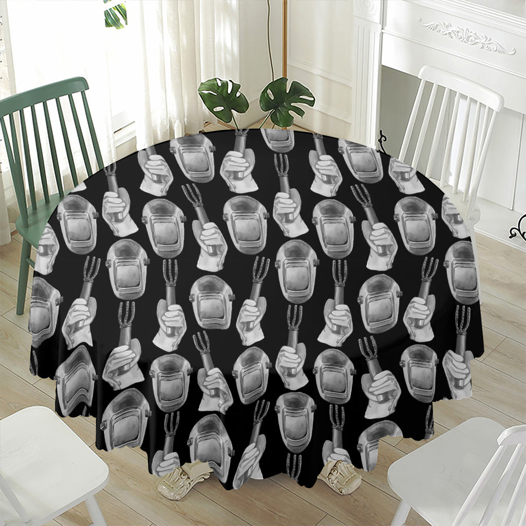 Watercolor Welder Pattern Print Waterproof Round Tablecloth