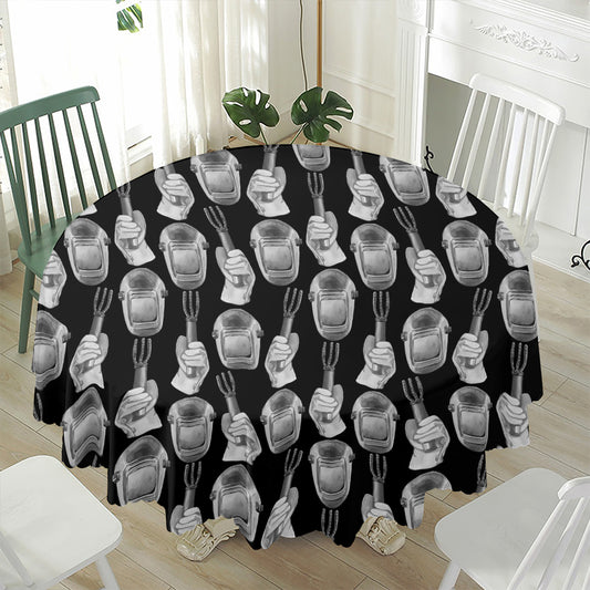 Watercolor Welder Pattern Print Waterproof Round Tablecloth