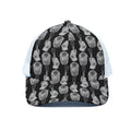 Watercolor Welder Pattern Print White Mesh Trucker Hat
