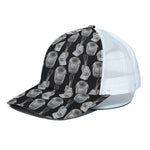 Watercolor Welder Pattern Print White Mesh Trucker Cap