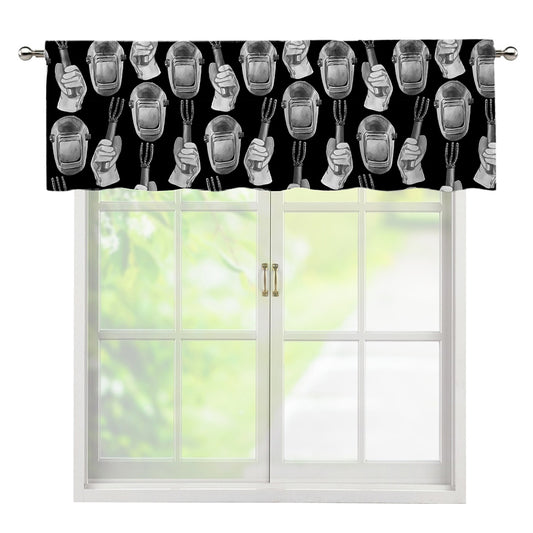 Watercolor Welder Pattern Print Window Valance