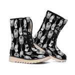 Watercolor Welder Pattern Print Winter Boots