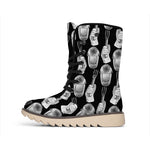 Watercolor Welder Pattern Print Winter Boots