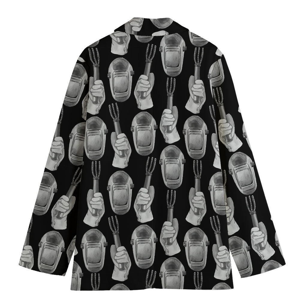 Watercolor Welder Pattern Print Women's Blazer