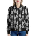 Watercolor Welder Pattern Print Women's Bomber Jacket