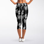 Watercolor Welder Pattern Print Women's Capri Leggings