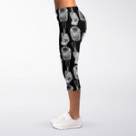 Watercolor Welder Pattern Print Women's Capri Leggings