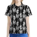 Watercolor Welder Pattern Print Women's Polo Shirt