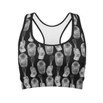 Watercolor Welder Pattern Print Women's Sports Bra